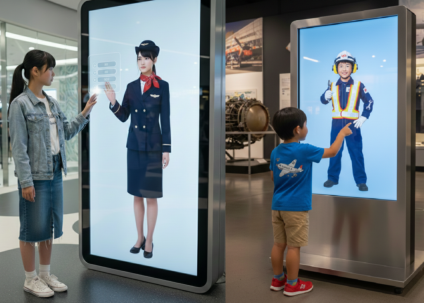 Live Wearのユースケースイメージ：展示施設 制服試着体験